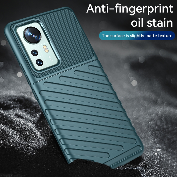  Xiaomi 12 Pro Skal Twill Textur Grön
