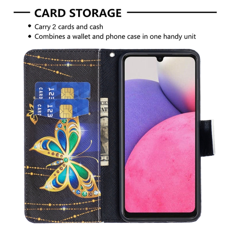  Samsung Galaxy A33 5G Fodral Med Tryck Guld Fjäril