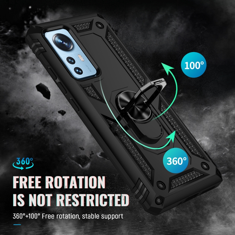  Xiaomi 12 Pro Skal Ring Hybrid Armor Svart