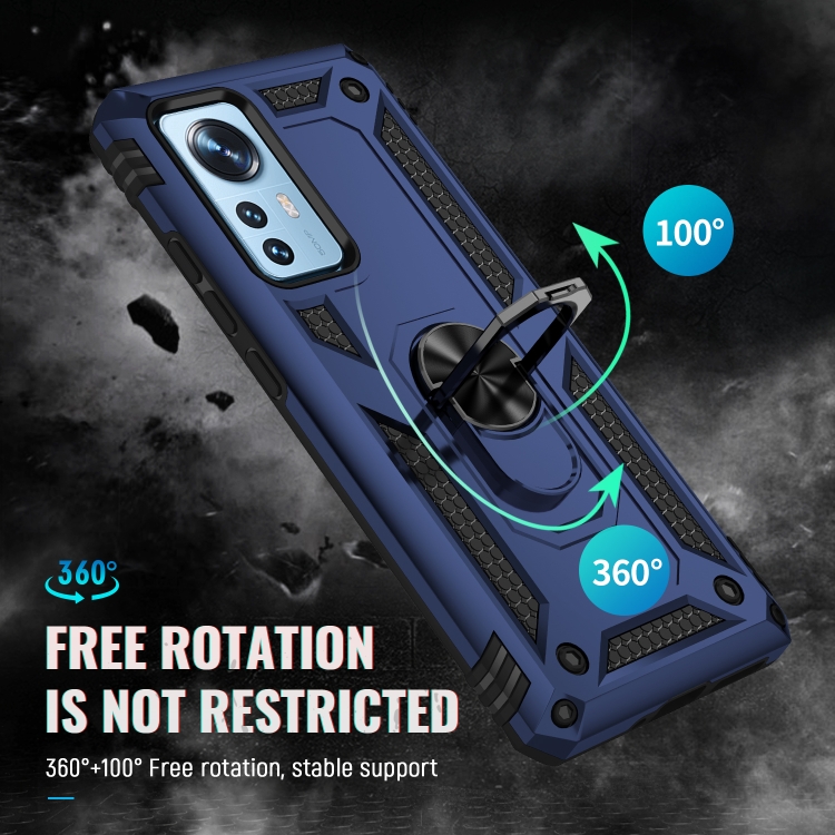  Xiaomi 12 Pro Skal Ring Hybrid Armor Blå