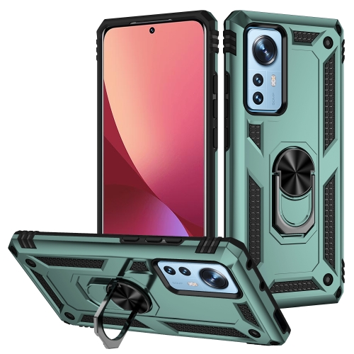  Xiaomi 12 Pro Skal Ring Hybrid Armor Mörk Grön