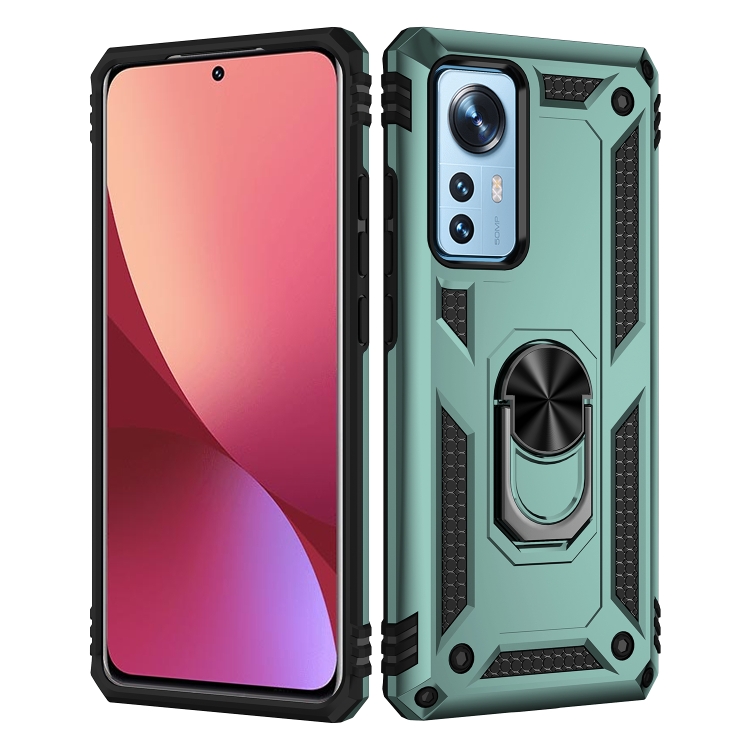  Xiaomi 12 Pro Skal Ring Hybrid Armor Mörk Grön
