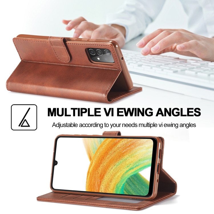 LC.IMEEKE LC.IMEEKE Samsung Galaxy A33 5G Fodral Läder Brun