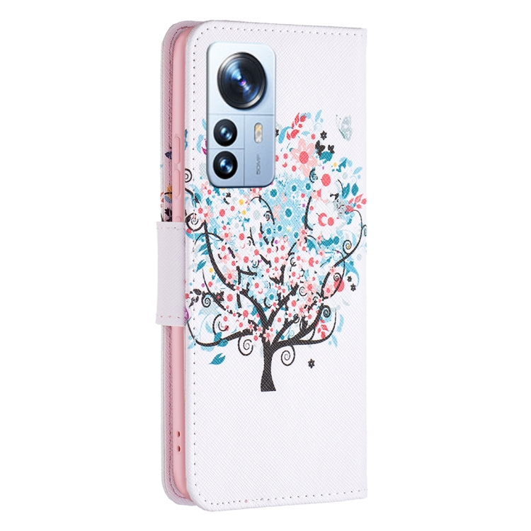  Xiaomi 12 Pro Fodral Med Tryck Blommigt Träd