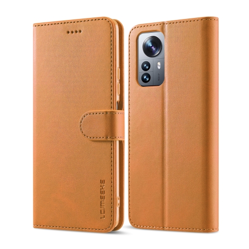 LC.IMEEKE LC.IMEEKE Xiaomi 12 Pro Fodral Läder Brun