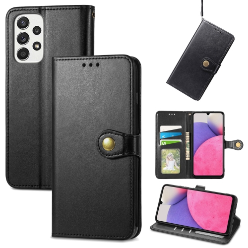  Samsung Galaxy A33 5G Fodral Solid Läder Svart