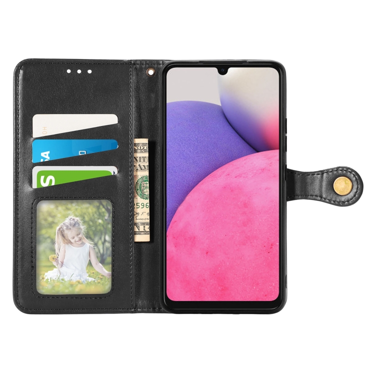  Samsung Galaxy A33 5G Fodral Solid Läder Svart