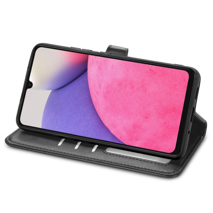  Samsung Galaxy A33 5G Fodral Solid Läder Svart