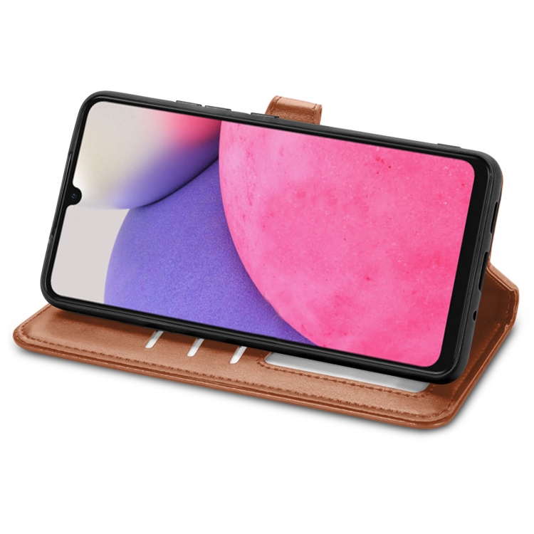  Samsung Galaxy A33 5G Fodral Solid Läder Brun