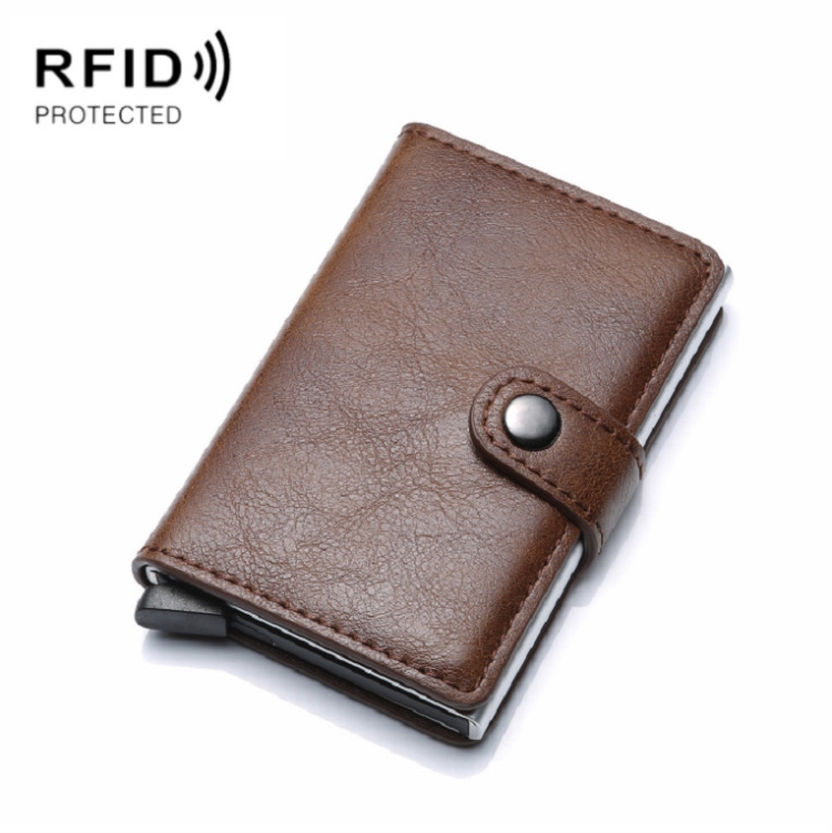  RFID Aluminium Skyddande Kortfodral Mörk Brun