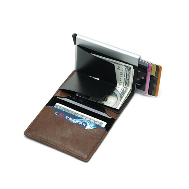  RFID Retro Aluminium Läder Korthållare Royal Blue