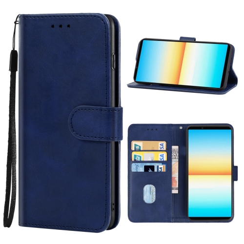  Sony Xperia 10 IV Fodral Solid Läder Blå