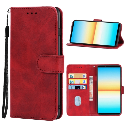  Sony Xperia 10 IV Fodral Solid Läder Röd