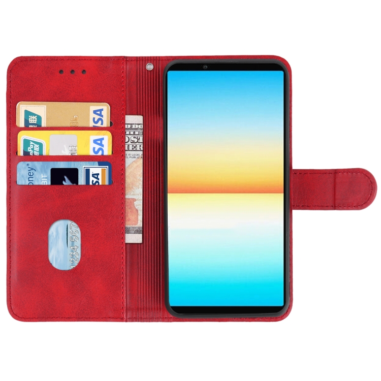  Sony Xperia 10 IV Fodral Solid Läder Röd