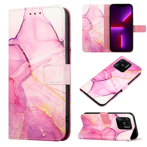  Xiaomi Redmi 10C Fodral Marmor Rosa/Guld