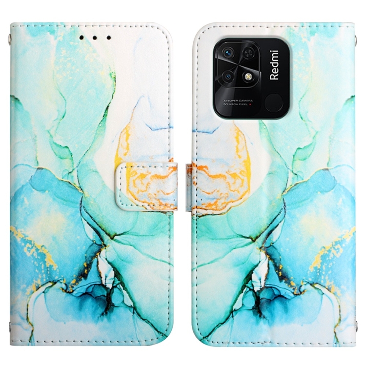  Xiaomi Redmi 10C Fodral Marmor Grön