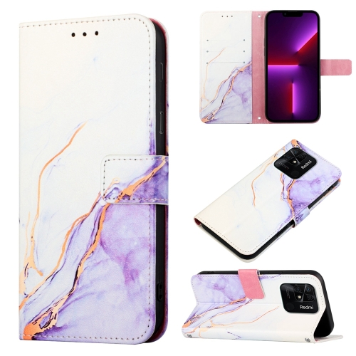  Xiaomi Redmi 10C Fodral Marmor Vit/Lila