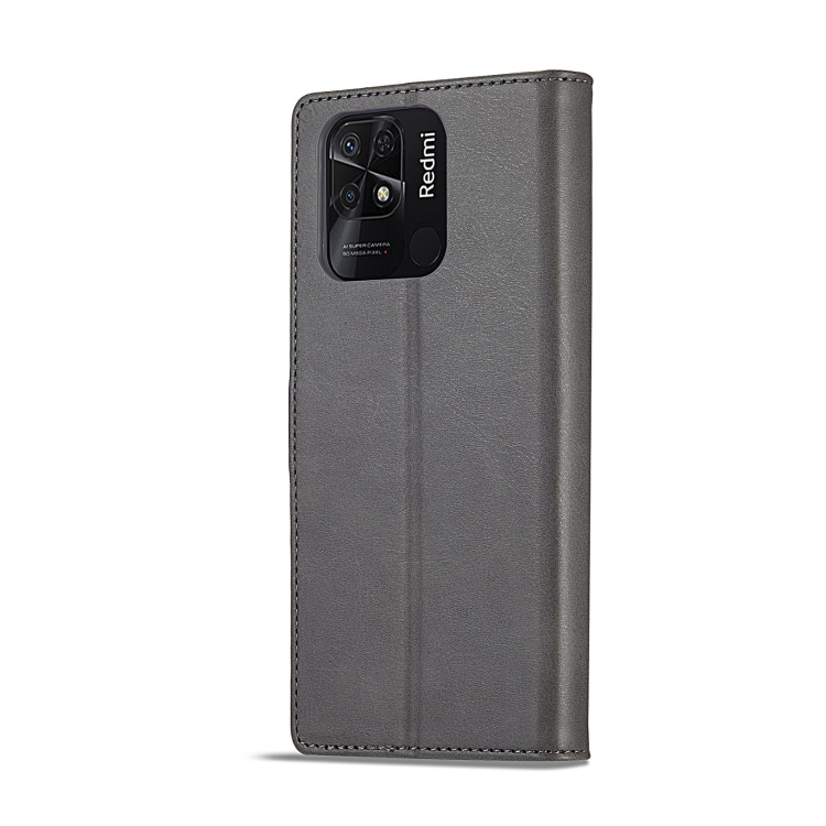 LC.IMEEKE LC.IMEEKE Xiaomi Redmi 10C Fodral Läder Grå
