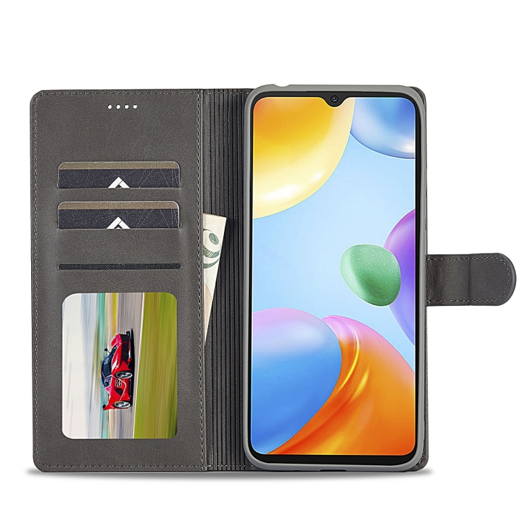 LC.IMEEKE LC.IMEEKE Xiaomi Redmi 10C Fodral Läder Grå
