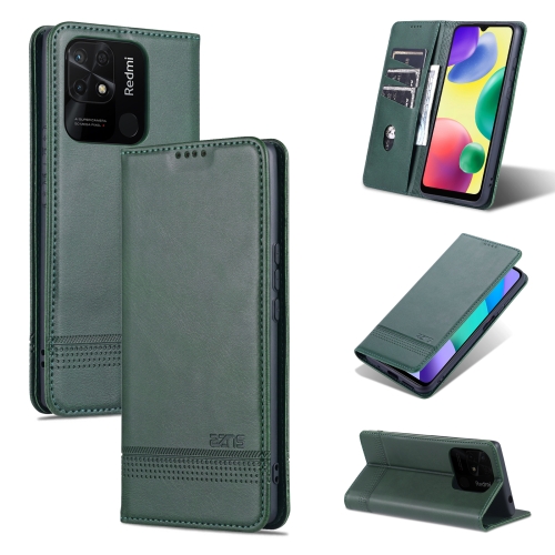 AZNS AZNS Xiaomi Redmi 10C Fodral Flip Läder Grön