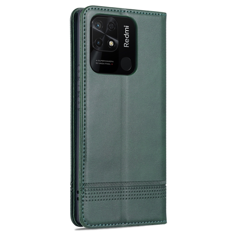 AZNS AZNS Xiaomi Redmi 10C Fodral Flip Läder Grön