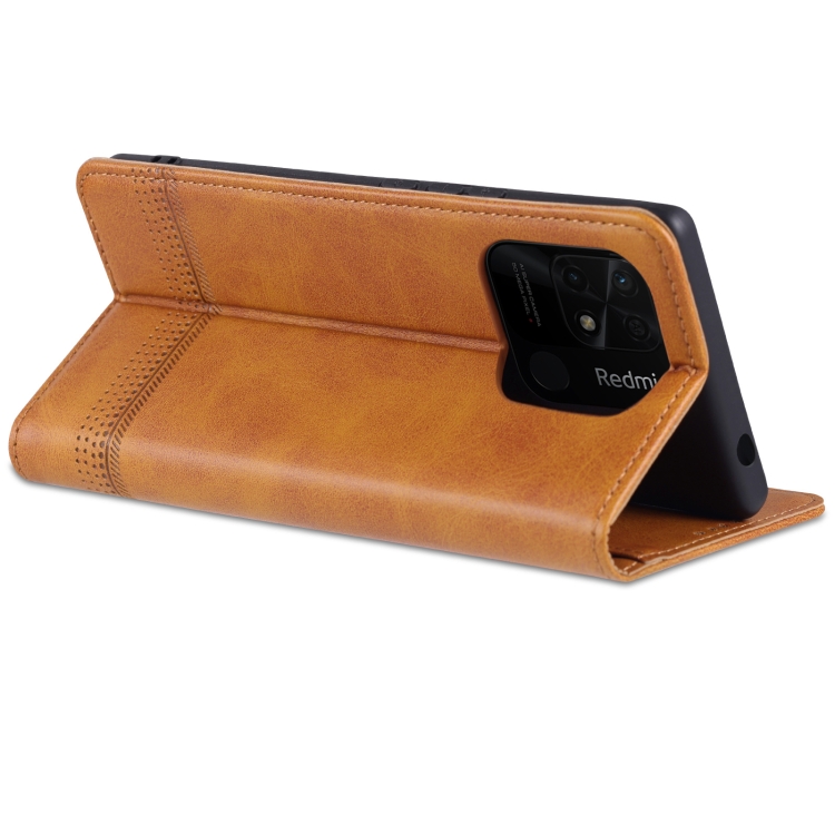 AZNS AZNS Xiaomi Redmi 10C Fodral Flip Läder Brun