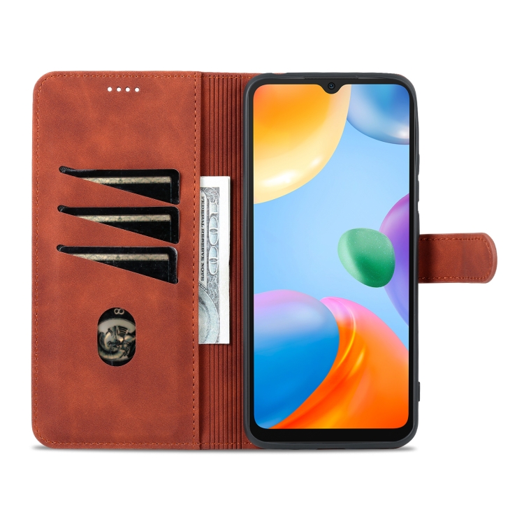 AZNS AZNS Xiaomi Redmi 10C Fodral Läder Brun