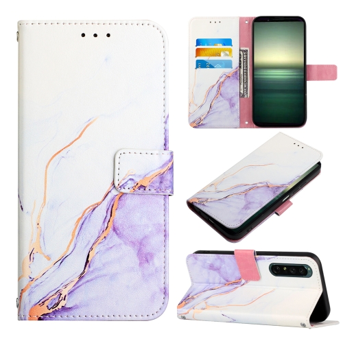  Sony Xperia 1 IV Fodral Marmor Vit/Lila