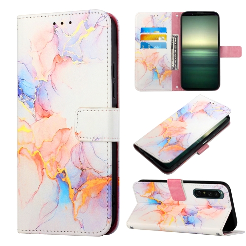  Sony Xperia 1 IV Fodral Marmor Galaxy Vit
