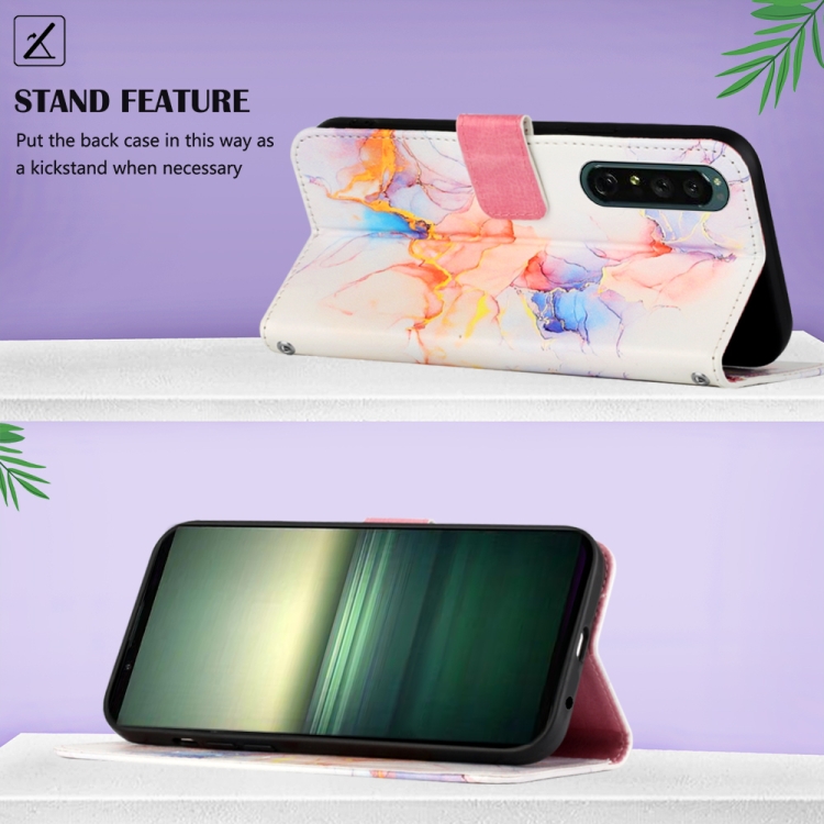  Sony Xperia 1 IV Fodral Marmor Galaxy Vit