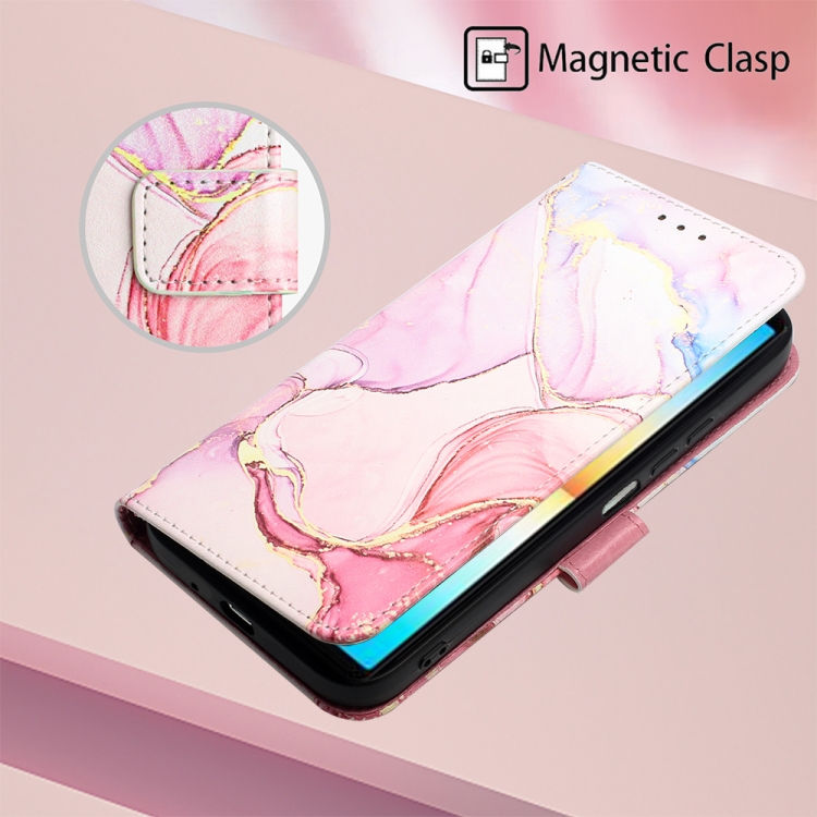  Sony Xperia 10 IV Fodral Marmor Rosa/Guld
