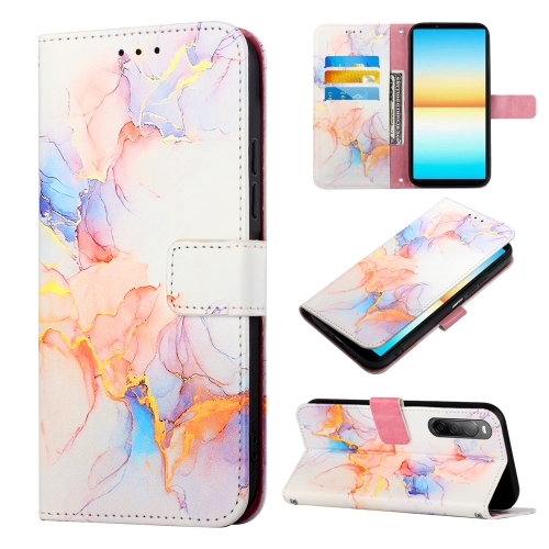  Sony Xperia 10 IV Fodral Marmor Galaxy Vit