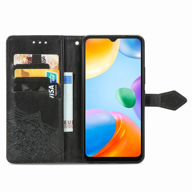  Xiaomi Redmi 10C Fodral Mandala Läder Svart