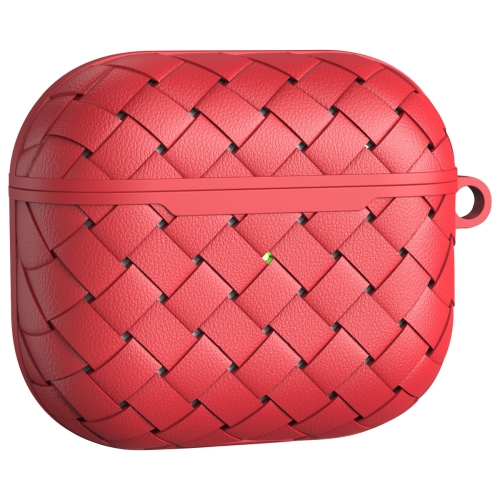  AirPods 3 Skal Vävd Nylon Textur Röd