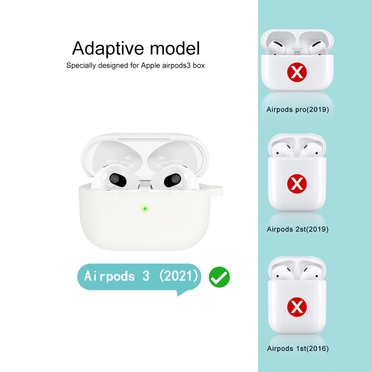  AirPods 3 Skal Silikon Med Krok Vit