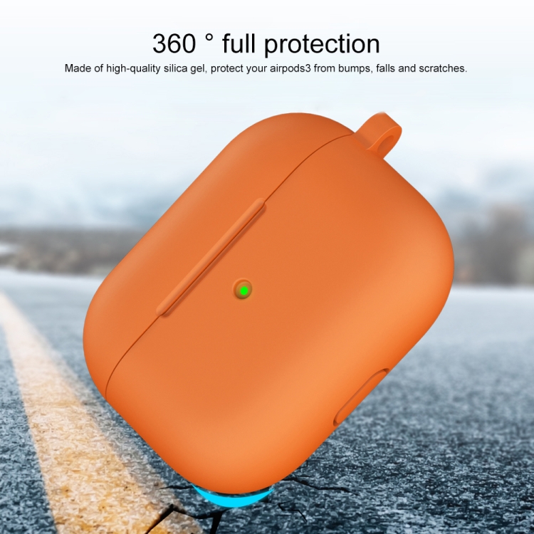  AirPods 3 Skal Silikon Med Krok Orange