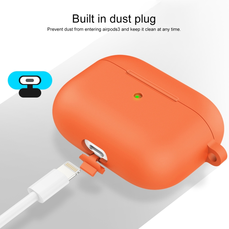  AirPods 3 Skal Silikon Med Krok Orange