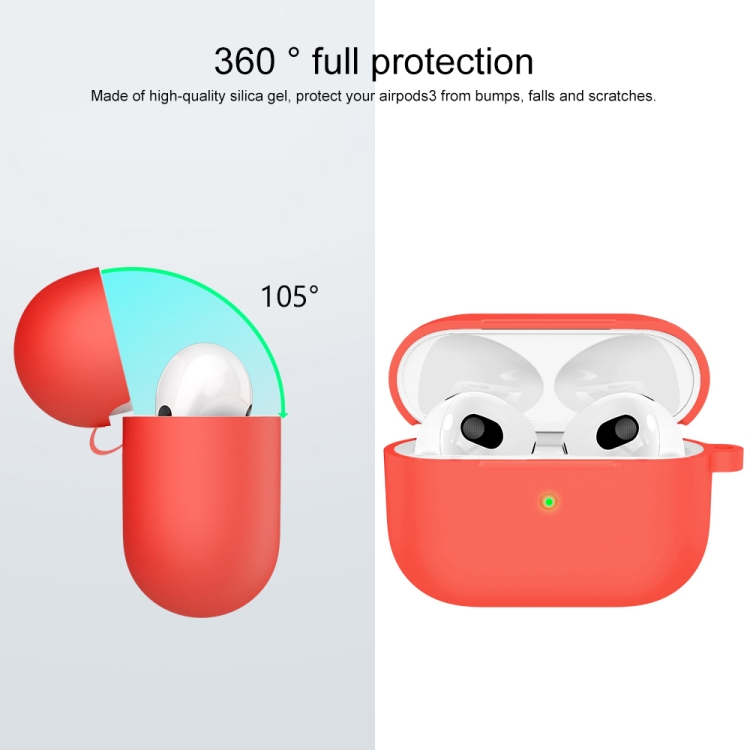  AirPods 3 Skal Silikon Med Krok Röd