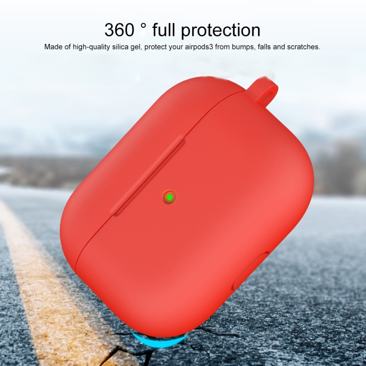  AirPods 3 Skal Silikon Med Krok Röd