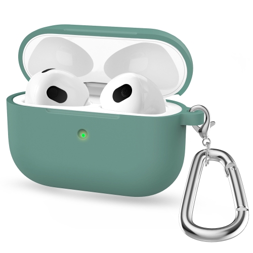  AirPods 3 Skal Silikon Med Krok Grön