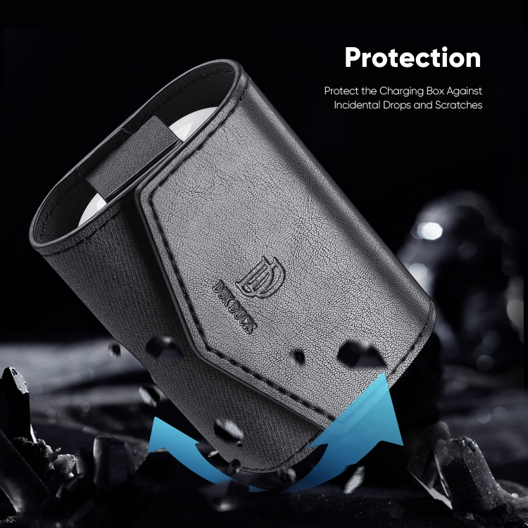 DUX DUCIS DUX DUCIS AirPods 3 Fodral PU-Läder Med Krok Svart