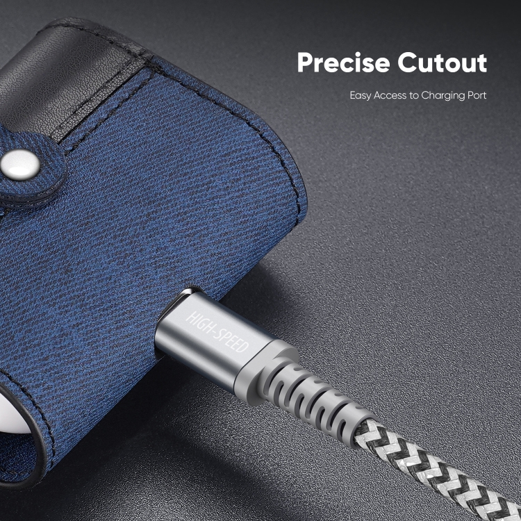 DUX DUCIS DUX DUCIS AirPods 3 Fodral PU-Läder Med Krok Svart/Blå