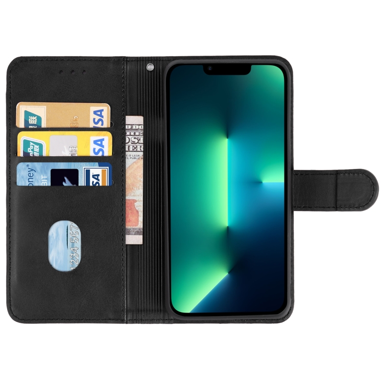  iPhone 14 Pro Max Fodral Läder Svart