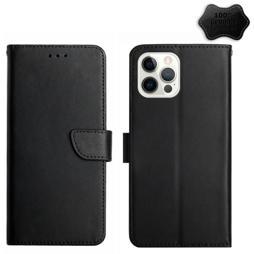  iPhone 14 Pro Max Fodral Äkta Läder Svart