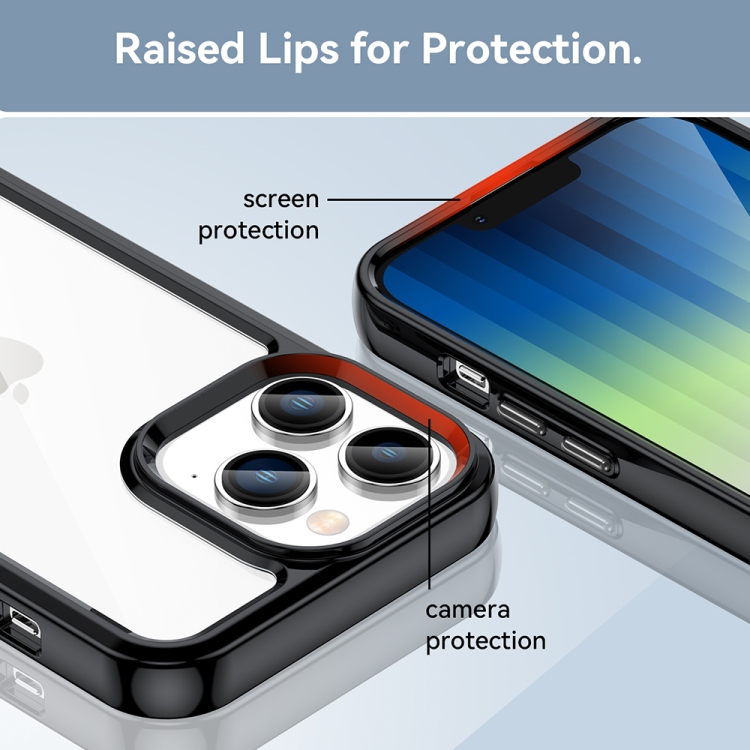  iPhone 14 Pro Max Skal Akryl/TPU Transparent/Svart