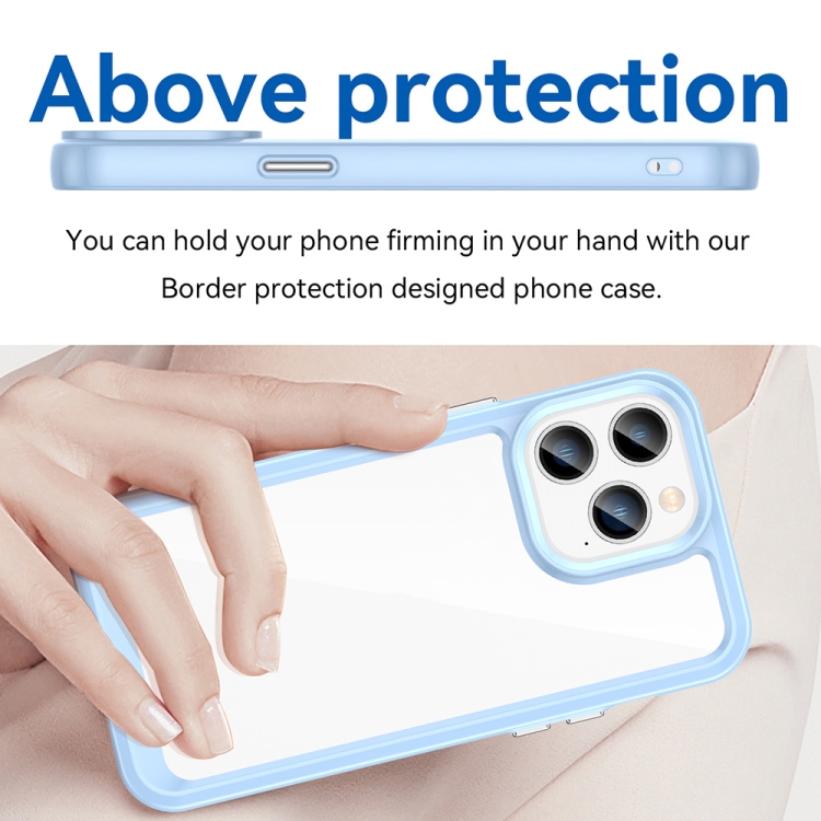  iPhone 14 Pro Max Skal Akryl/TPU Transparent/Blå