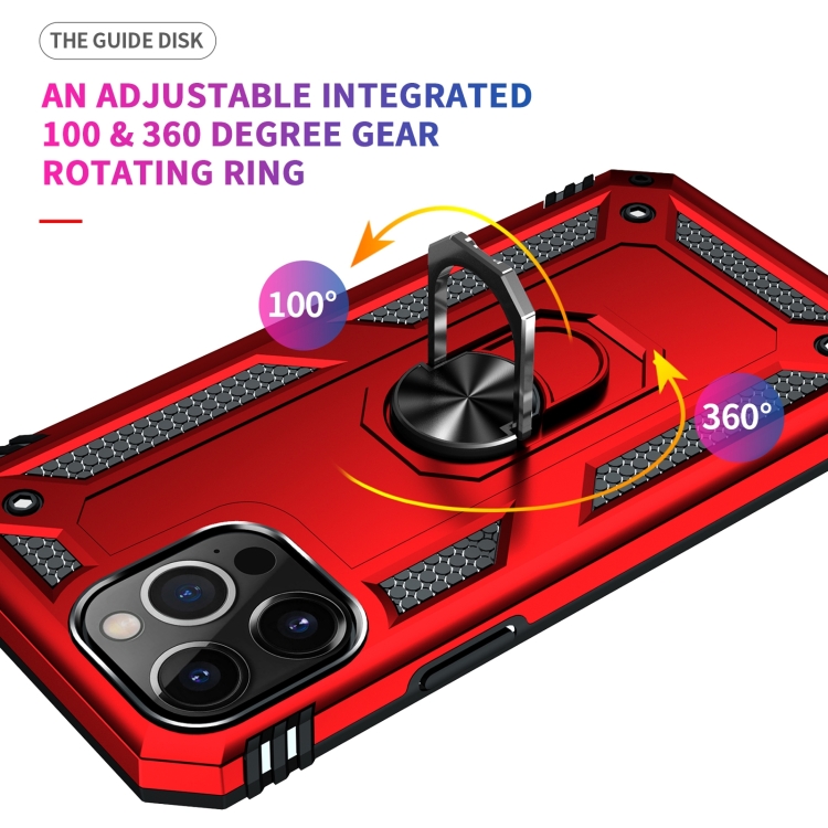  iPhone 14 Pro Max Skal Shockproof Hybrid Ring Röd