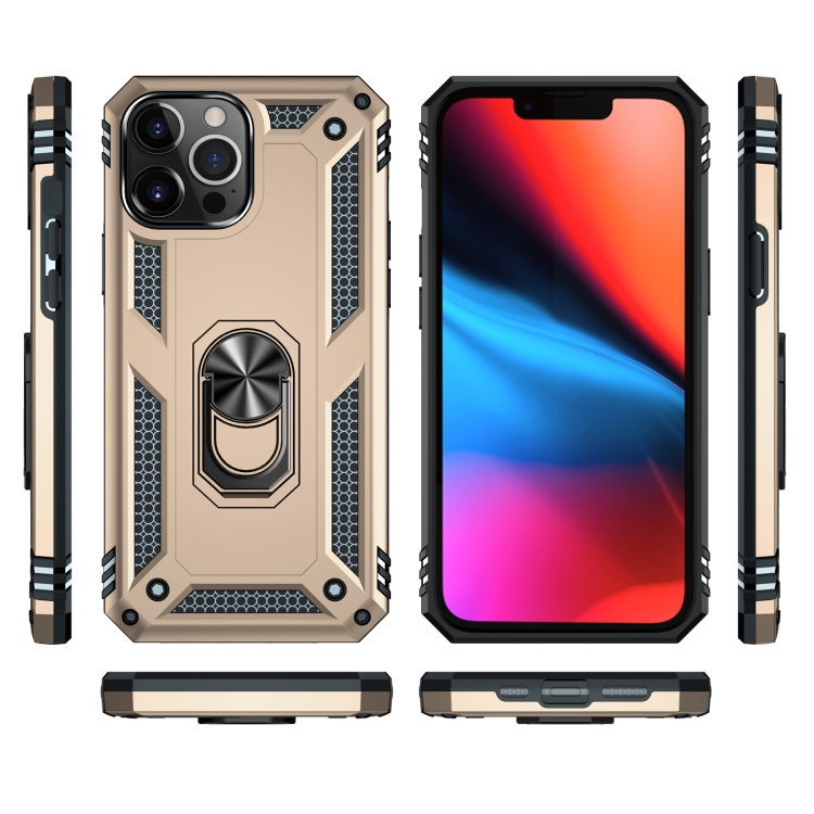  iPhone 14 Pro Max Skal Shockproof Hybrid Ring Guld