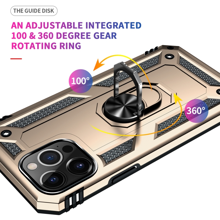  iPhone 14 Pro Max Skal Shockproof Hybrid Ring Guld