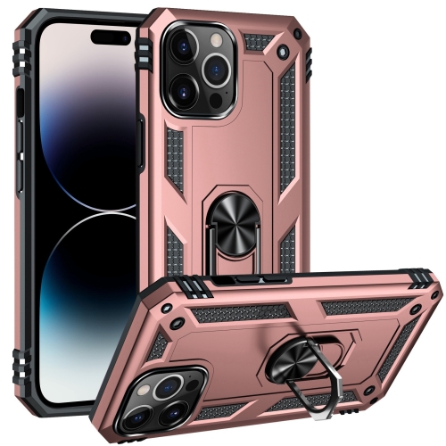  iPhone 14 Pro Max Skal Shockproof Hybrid Ring Roséguld
